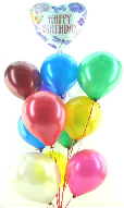 Ballontraube mit Happy Birthday Butterfly, Geburtstagsballons