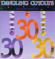 Geburtstag Dangling Cutouts, Dekoration zum 30. Geburtstag