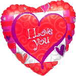 Folienballon: I love you Heart Forever