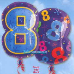 Folienballons Jubiläum, Geburtstag, Zahl 8