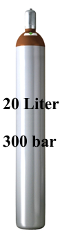 20 Liter 300 Bar Ballongasflasche