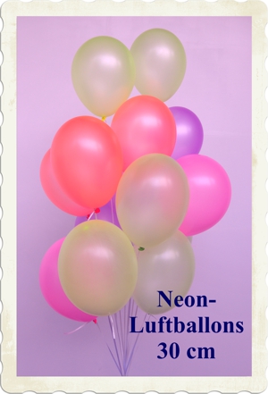 Luftballons Neon, 30 cm, mit helium in einer Ballontraube