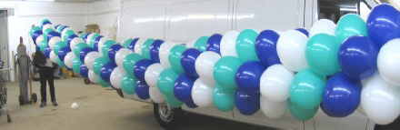 Luftballonspirale zum Transport, fertige Girlande aus Luftballons zur Ballondekoration