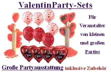 Valentinsparty: Valentin-Party-Sets-Dekoration-Liebe-Valentinstag-mit-Helium-Luftballons-Motiv-Liebe