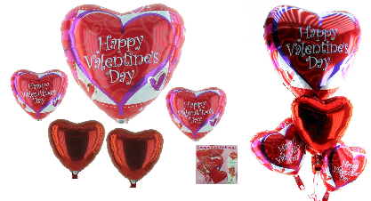 Ballongrüße für Verliebte, Ballons mit Helium zum Valentinstag
