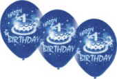 Luftballons Zahlen Geburtstag Jubiläum erster Geburtstag First Birthday