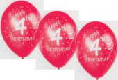 Luftballons Zahlen Geburtstag Jubiläum 4. Geburtstag fourth birthday