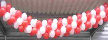 Luftballons girlande Rot und weiß