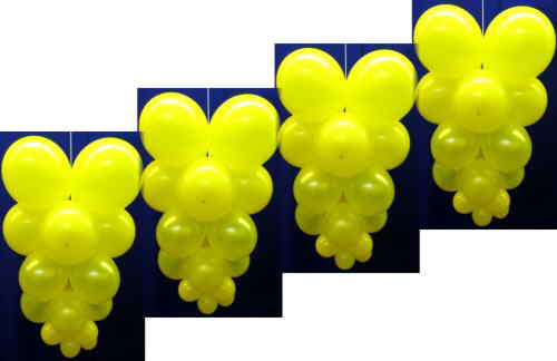 Partydekoration Ballondeko Luftballons Trauben gelb