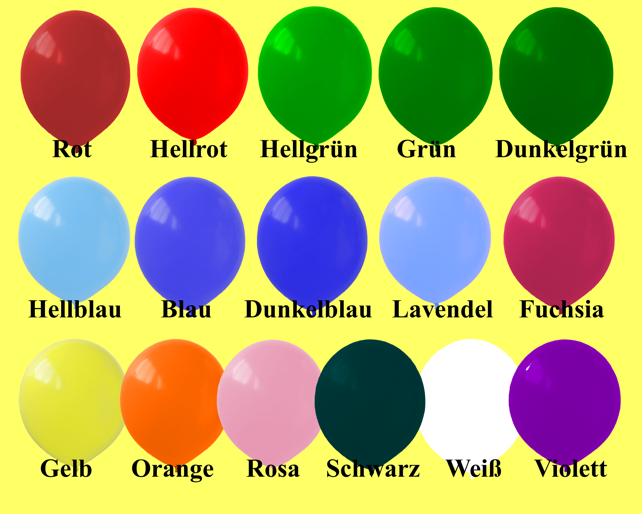 Ballonfarben der 40 cm Luftballons