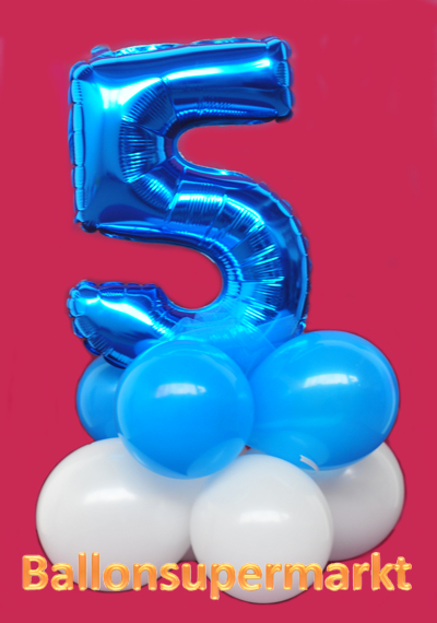 Folienballon mit Luftballons zum 5. Geburtstag