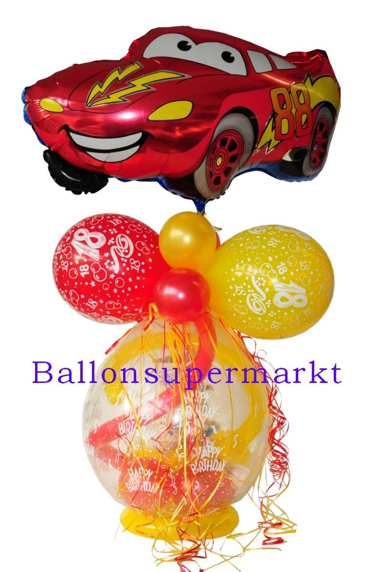 Geschenkballon zum 18. Geburtstag mit Auto