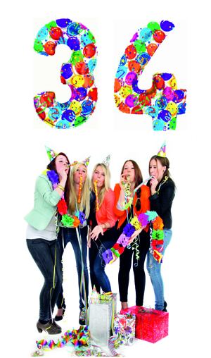 Große Foliernballons zum Geburtstag Zahlen in Bunt