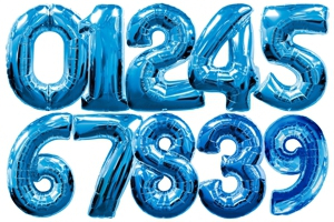 Zahlen Luftballons Groß blau