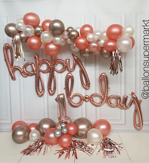 Happy Birthday Ballondekoration zum 1. Geburtstag