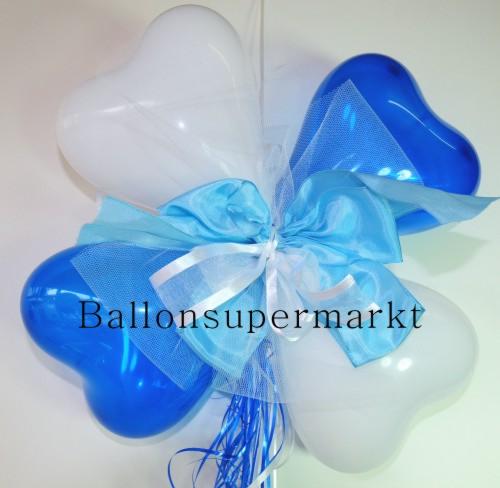 Ballondeko-Hochzeit-Herzluftballons-mit-Schleife
