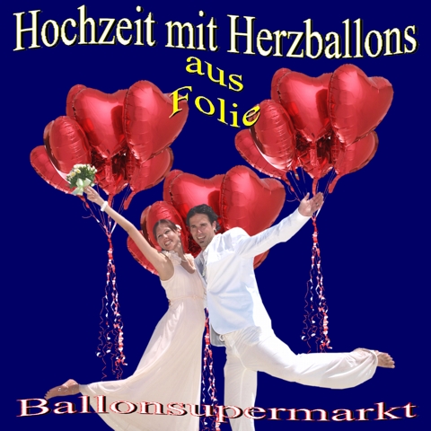 Herzluftballons, Folienballons zur Hochzeit