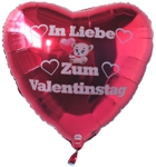 In Liebe zum Valentinstag, großer Herzluftballon mit Helium