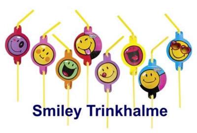 Smiley Party-Trinkhalme