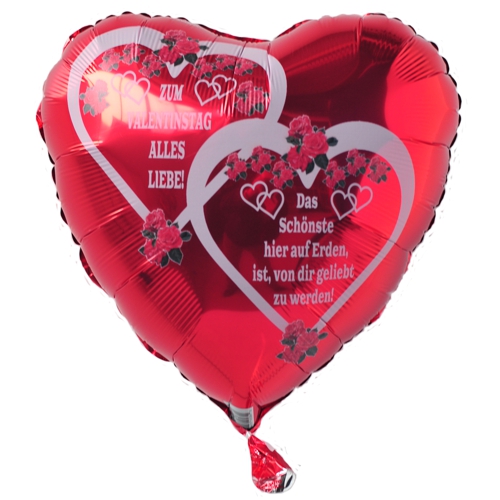 Valentinstag Luftballon in Herzform: Zum Valentinstag Alles Liebe
