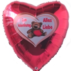 Happy Valentine Bärchen, Ballon mit Helium