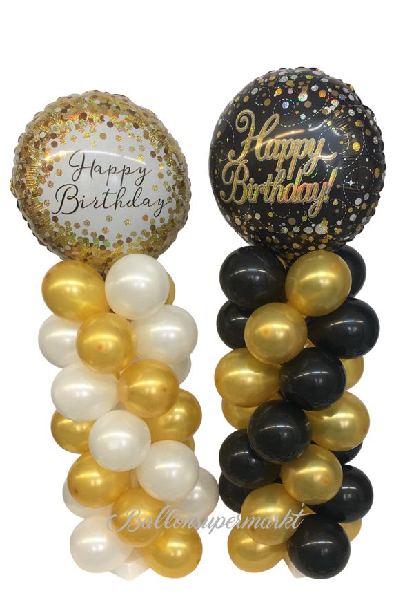 Folienballons zum Geburtstag, dekoriert auf Latexballons