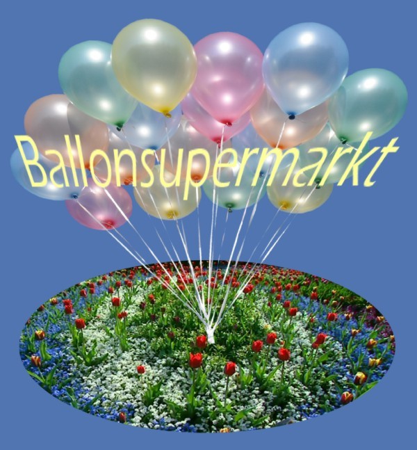 Heliumballons in blühenden Farben