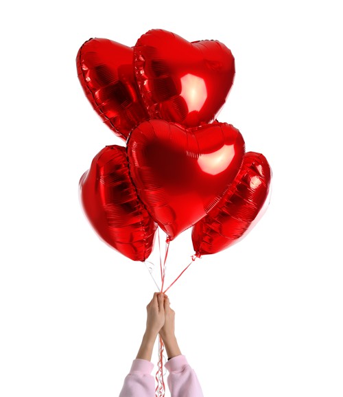 Herzluftballons aus Folie