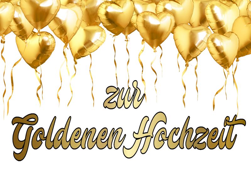 Herzluftballons Folie Gold zur Goldenen Hochzeit