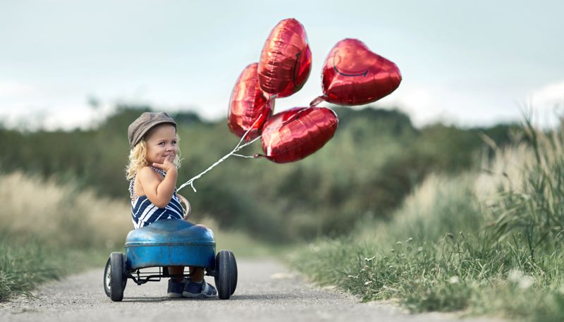 Kindergeburtstag mit Herzluftballons