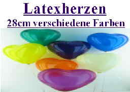 Luftballonherzen, Herzluftballons in 28 cm