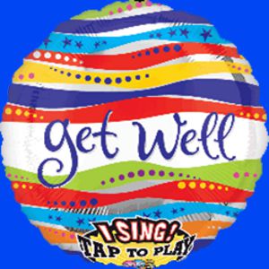 Get well! Singender Ballon der Don't worry be happy singt, inklusive Ballongas