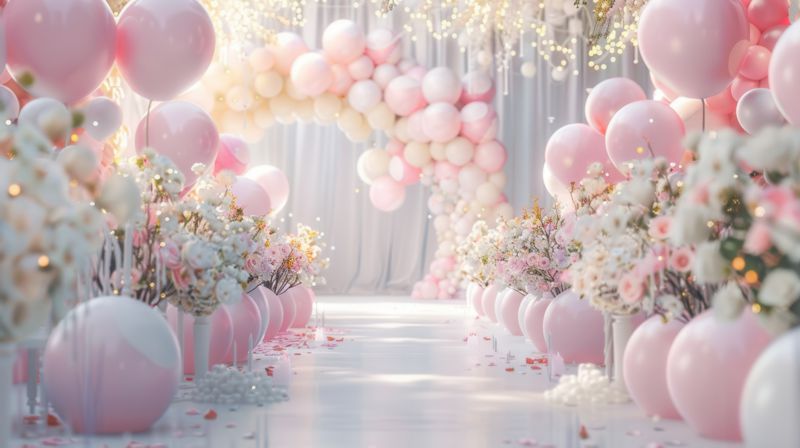 Traumhaft romantische Dekoration aus Luftballons zur Hochzeit