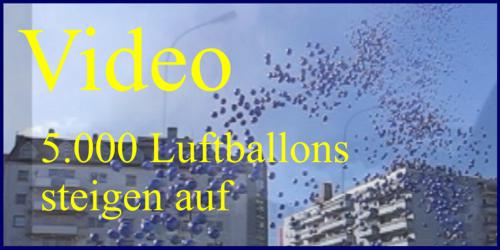 Video: Ballonaufstieg vom Ballonsupermarkt. Fnftausend Ballons steigen zum Ballonmassenstart mit Helium auf
